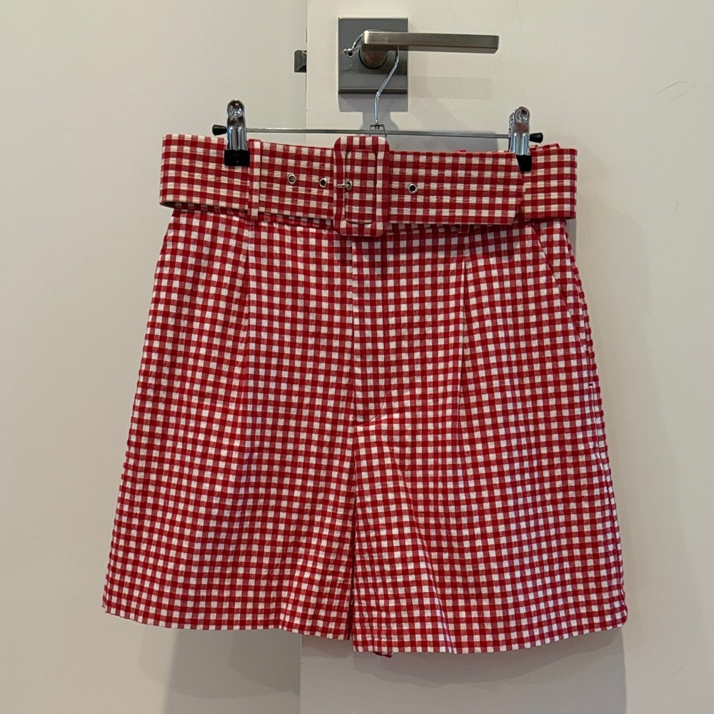 ZARA Red Gingham Women's Shorts